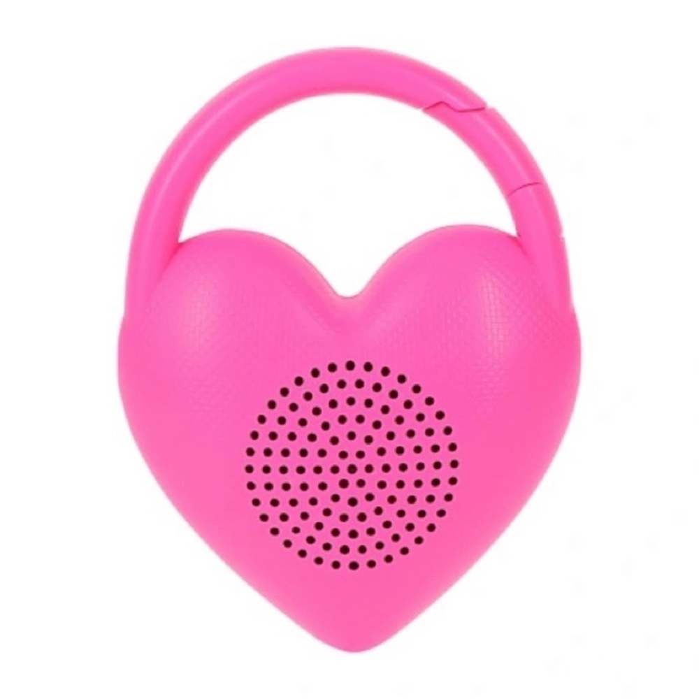 Pink Heart Carabiner Bluetooth Wireless Speaker Comes With Charging Cable 4.3”